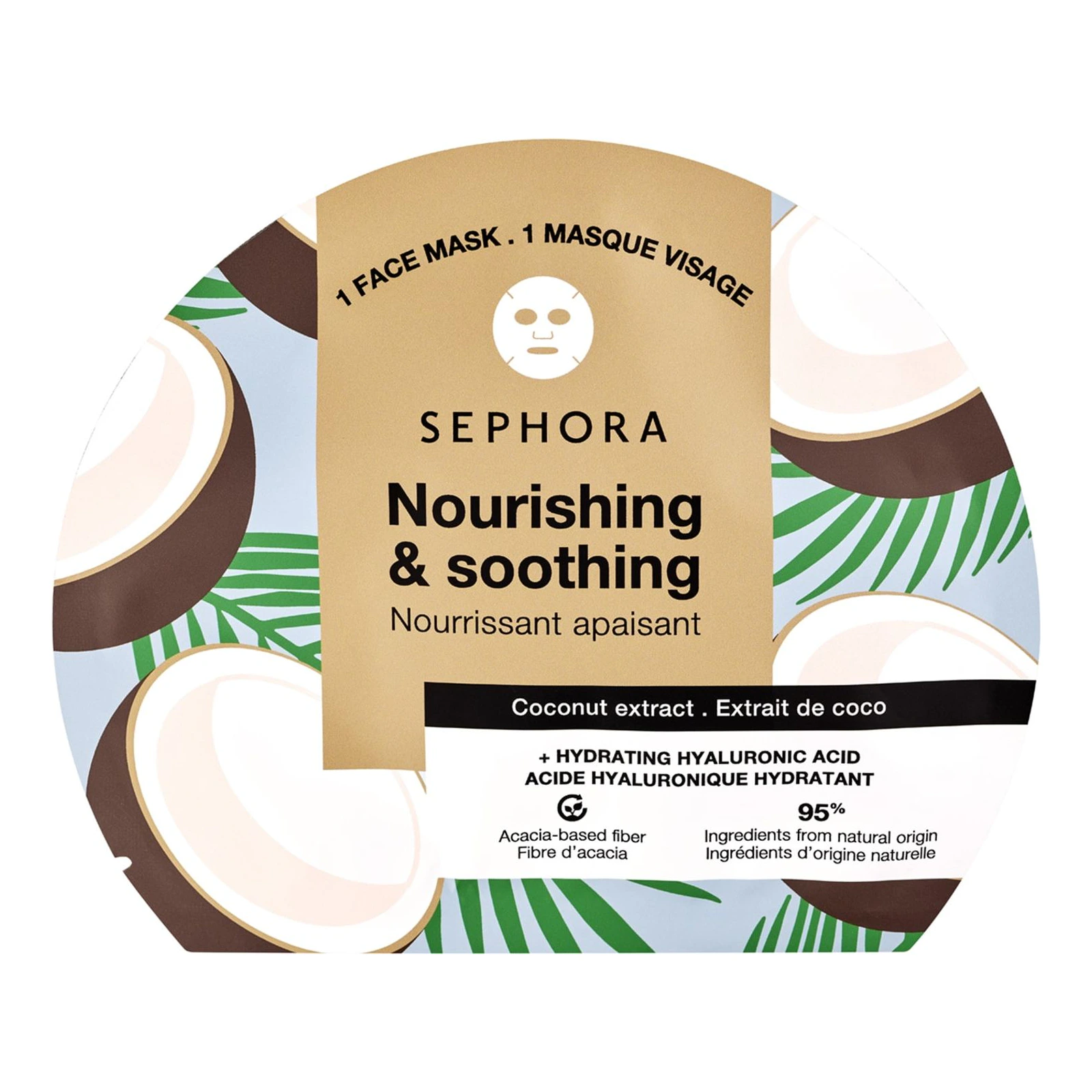 Sephora Collection Maschera agli estratti di frutta e acido ialuronico - Maschere viso in tessuto - Cocco