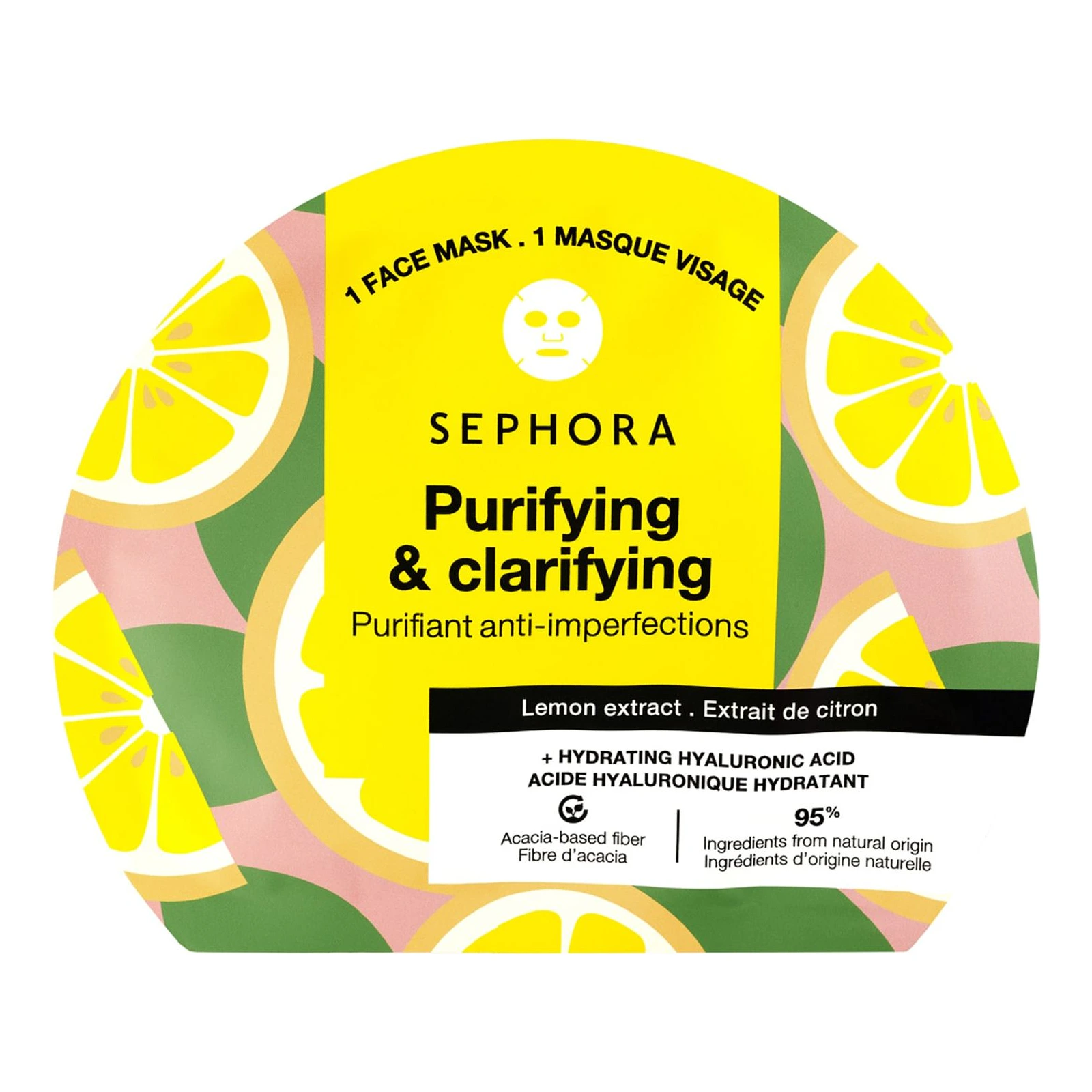 Sephora Collection Maschera agli estratti di frutta e acido ialuronico - Maschere viso in tessuto - Limone