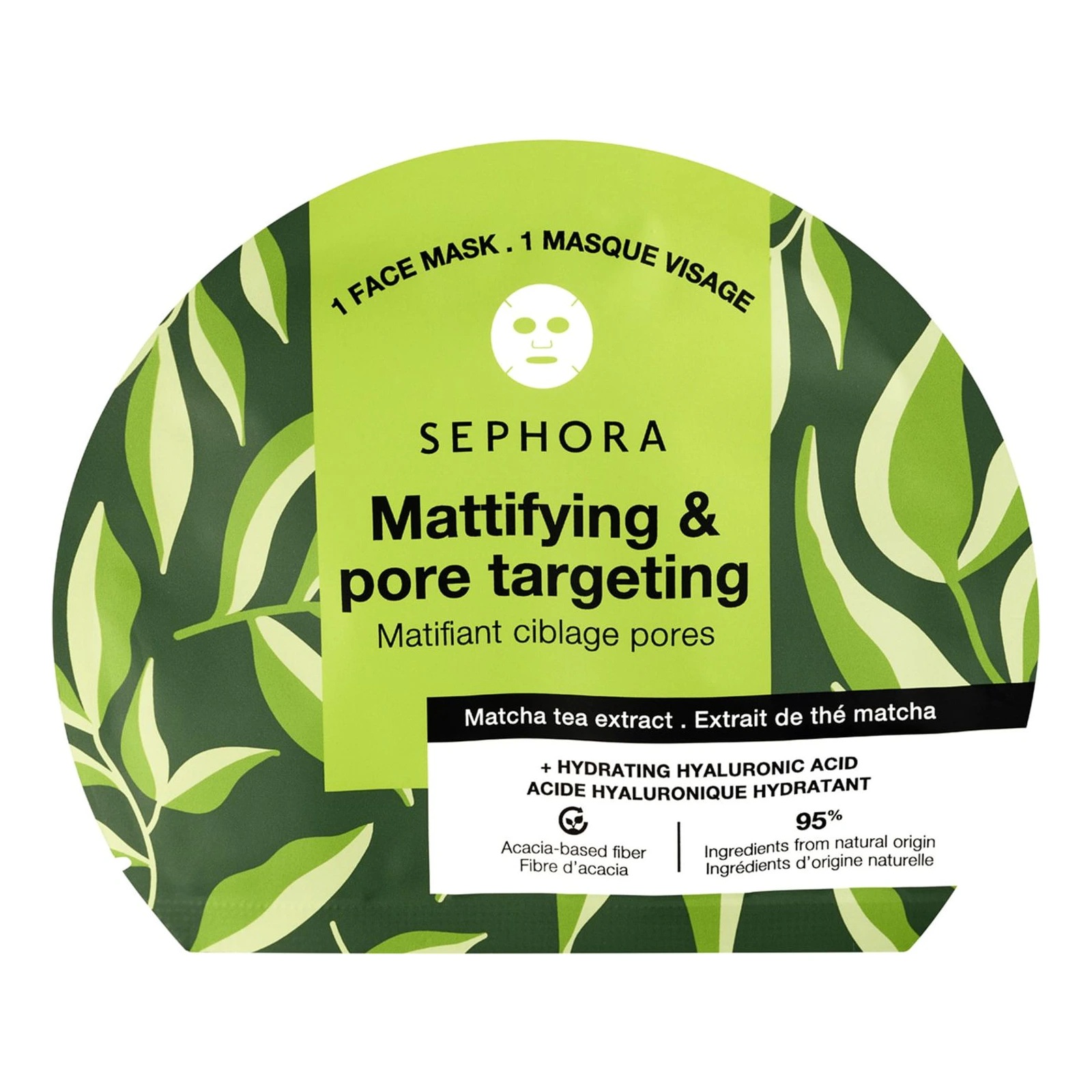 Sephora Collection Maschera agli estratti di frutta e acido ialuronico - Maschere viso in tessuto - Tè matcha