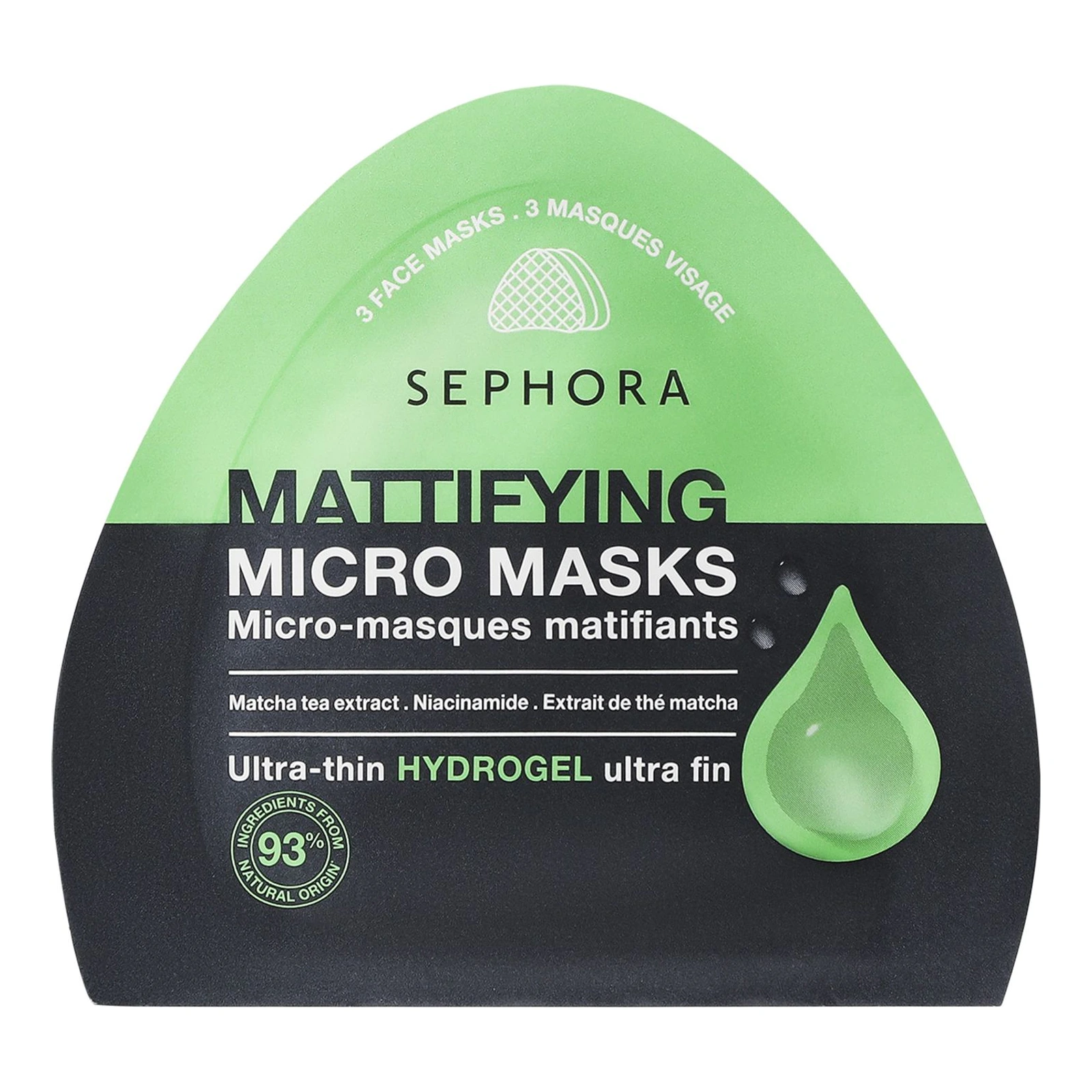 Sephora Collection Micro-Maschere - Maschere ultra-fini in idrogel - Opacizzanti - niacinamide + estratto di tè matcha