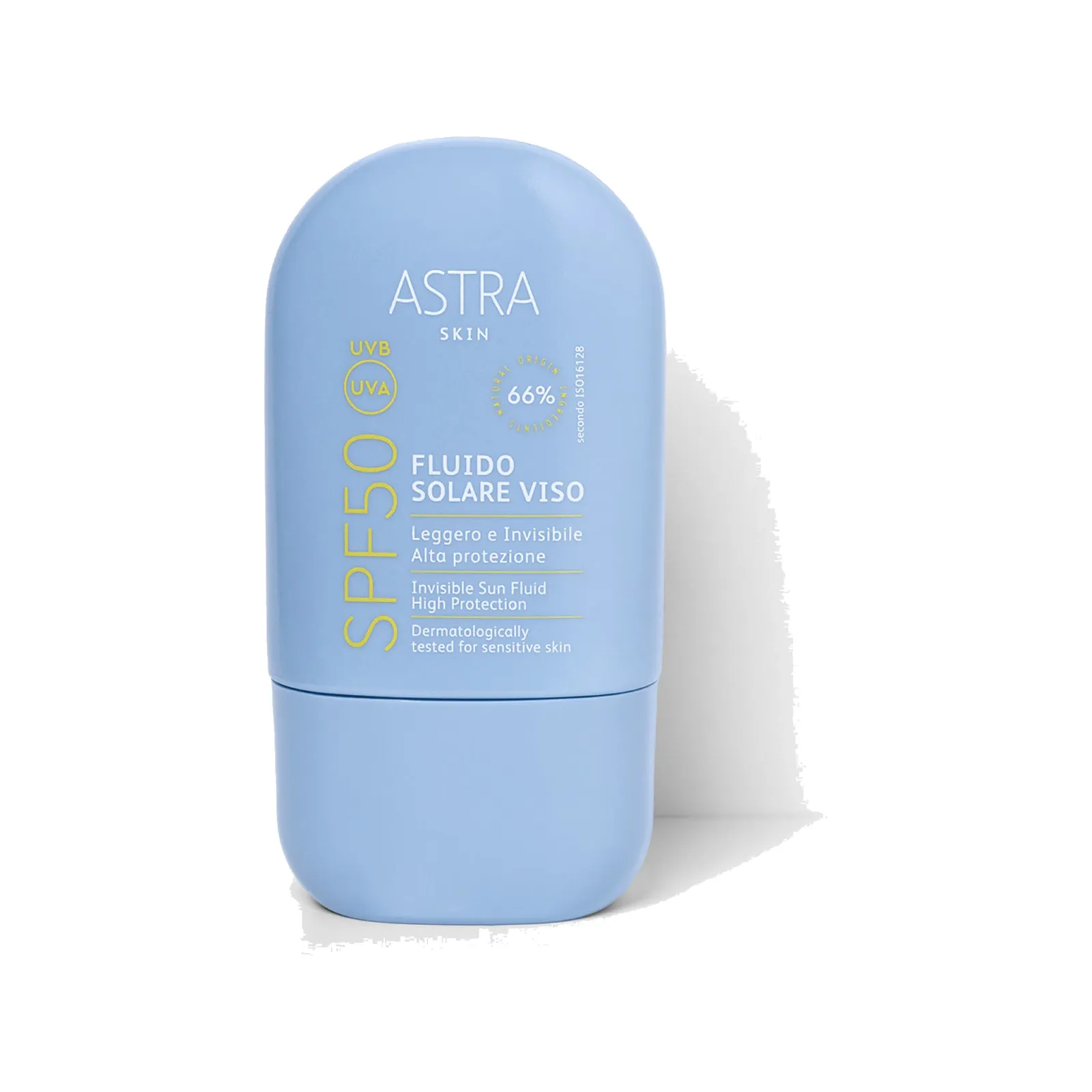Astra Skin SPF50 FLUIDO SOLARE VISO - Invisibile, Alta Protezione